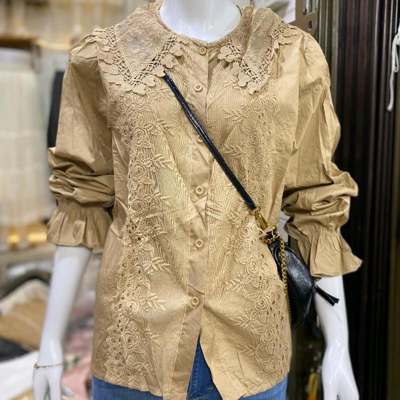 Atasan kemeja wanita katun bordir import Ld115 Pb60 0