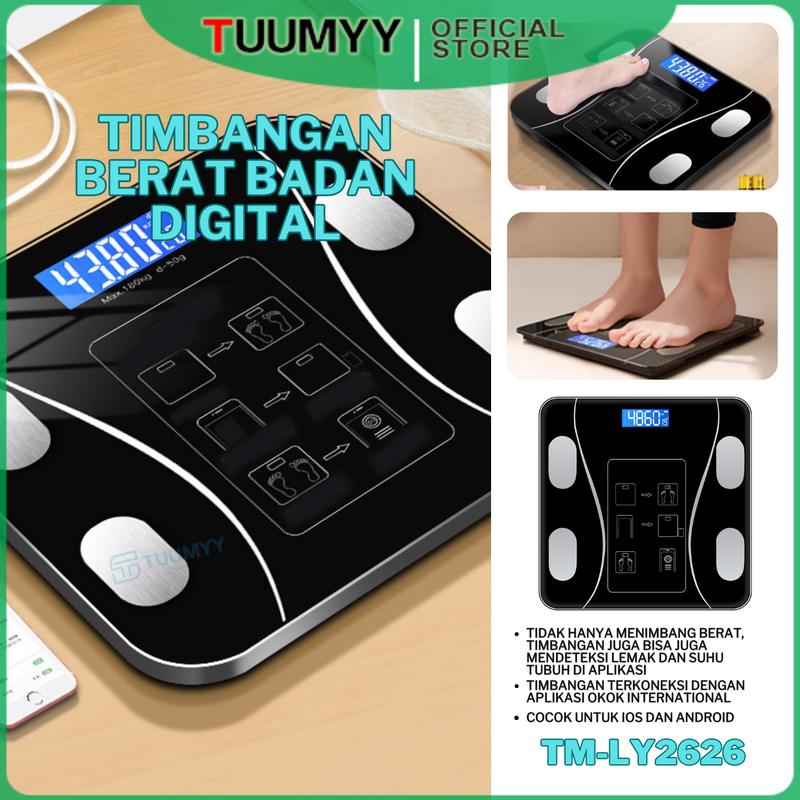 [COD] SMART SCALE TIMBANGAN BERAT BADAN DIGITAL KESEHATAN ALAT UKUR KADAR LEMAK SMART BODY FAT TM-LY2626 0
