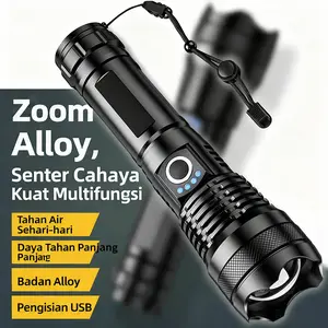 Penerangan jangkauan ultra-jauh dan area ultra-luas.Pengisian daya USB catu daya seluler, senter baru menerangi area yang luas dan dilengkapi dengan pengisi daya USB gratis Senter Led Multifungsi lampu sorot senter transparan Cahaya