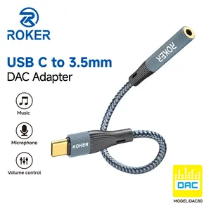 Splitter Adapter Roker DAC80 JACK To TYPE C Android IPD iP 15 Stereo