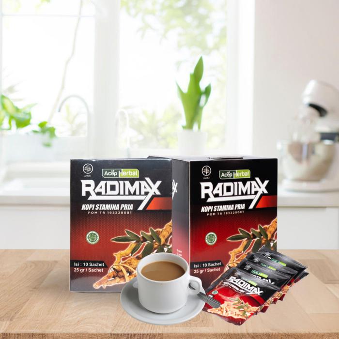 Gambar RADIMAX Kopi Pria - 100% Bahan Alami Pilihan, Isi 10 Sachet, 25 gr/Sachet, POM TR 193228081 dari herbal melayu deli Kota Administrasi Jakarta Barat Tokopedia