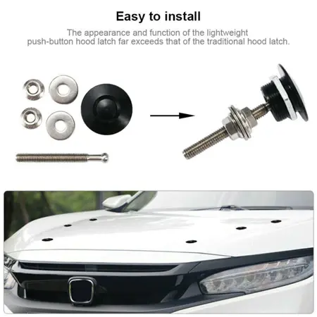 30mm Quick Release Hood Lock Clip Push Button Car Bumper Latch Kit 3