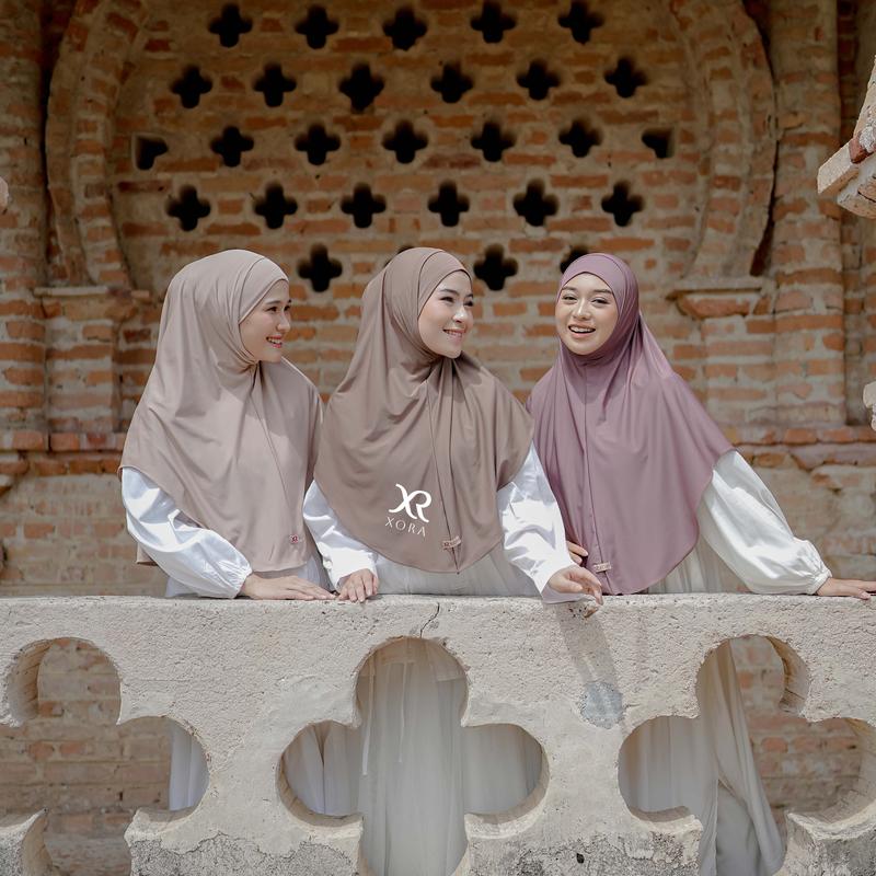 (Xora) Mazaya Hijab Malay Size L - Hijab Lolly Kerudung Wanita Muslim Syari Instan Daily Malay Non Pad 3