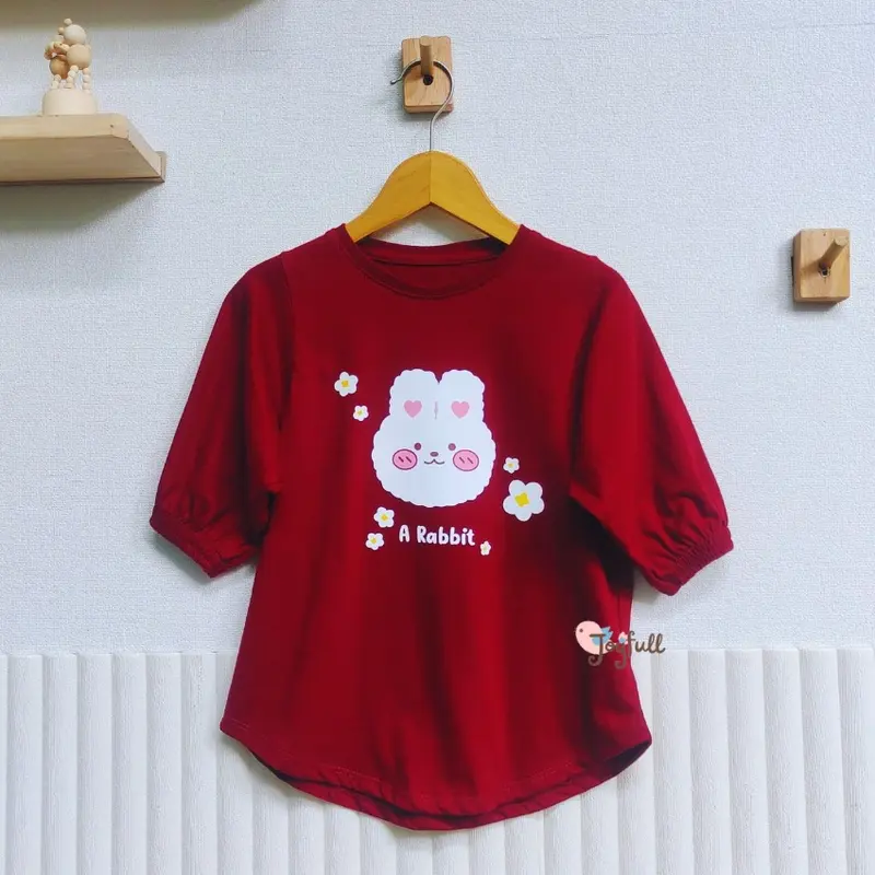 BLOUSE ANAK PEREMPUAN, BAJU ANAK PEREMPUAN, KAOS ANAK CEWEK BAHAN KATUN, LENGAN BALON, BAJU ANAK 3-12 TAHUN 0