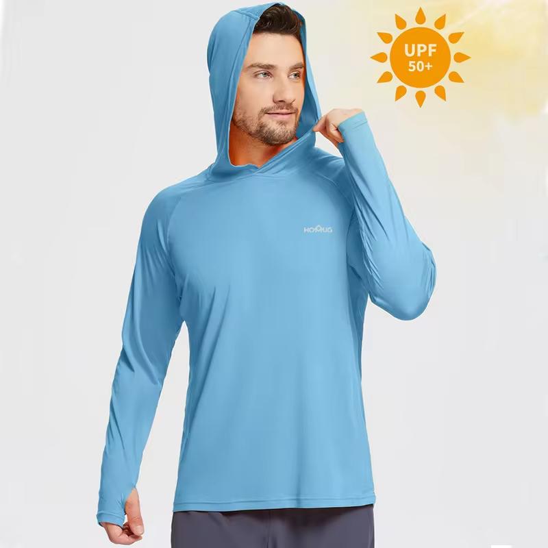 Product Introduction of Sun Protection T-Shirts Mens Long Sleeve Hoodie Casual UV-Proof T-Shirts Breathable Lightweight Quick Dry T shirts Male 2