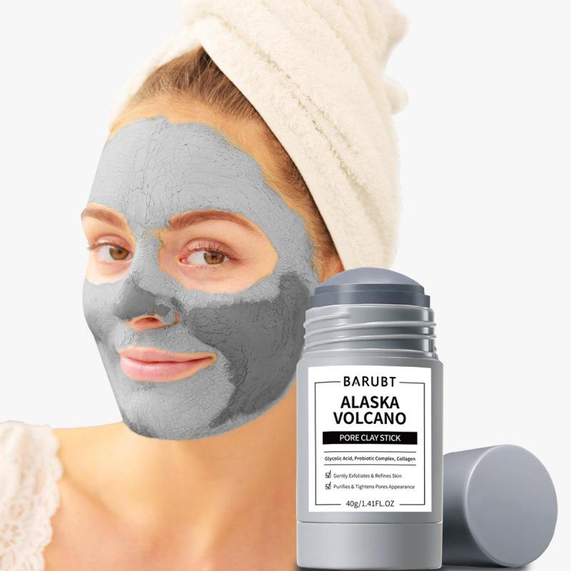 BARUBT Clay Mask Combo Niacinamide Bright Boost Clay Mask Stick 40g+ Mugwort Clay Mask 40g  Alaska Volcano  wajah masker Salicylic acid niacinamide Whitening Skin care Black Heads Skin Repair Comfort 4
