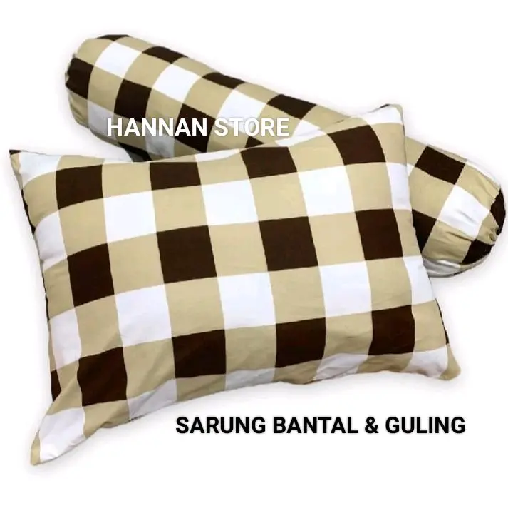 isi 6pcs Sarung Bantal Resleting & Sarung Guling Tali / Urung Bantal & Urung Guling bahan  Kain polymicro tidak pudar 0