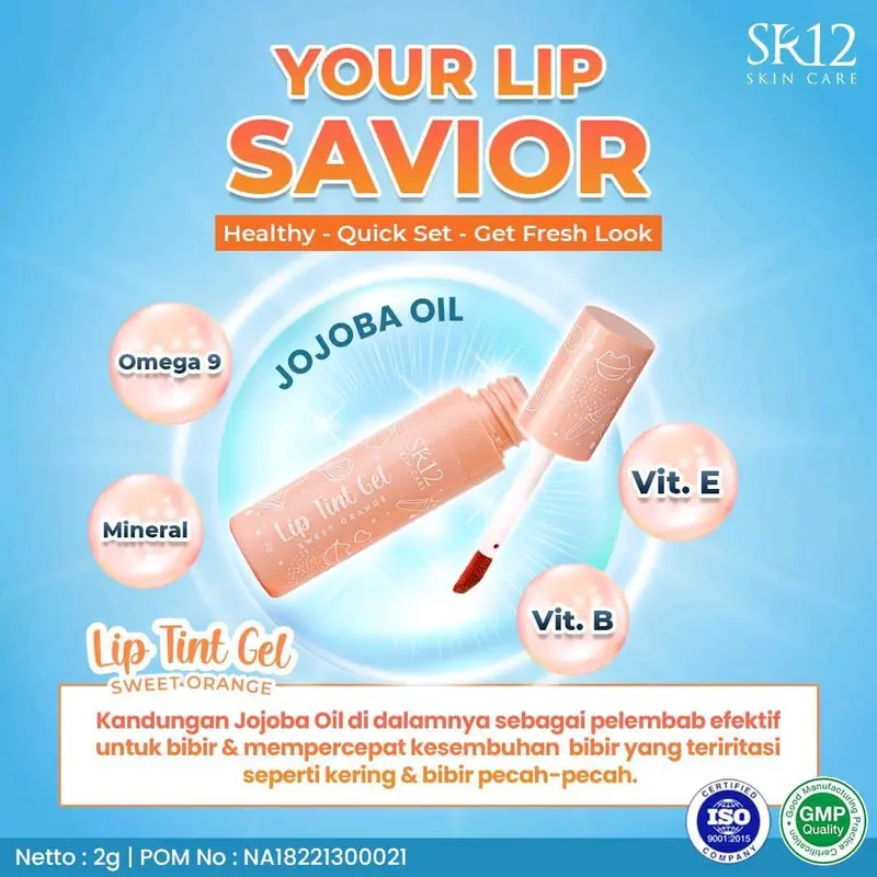 SR12 Lip Tint Gel Liptint Lasting - Gloss Bibir - Lipstick 2