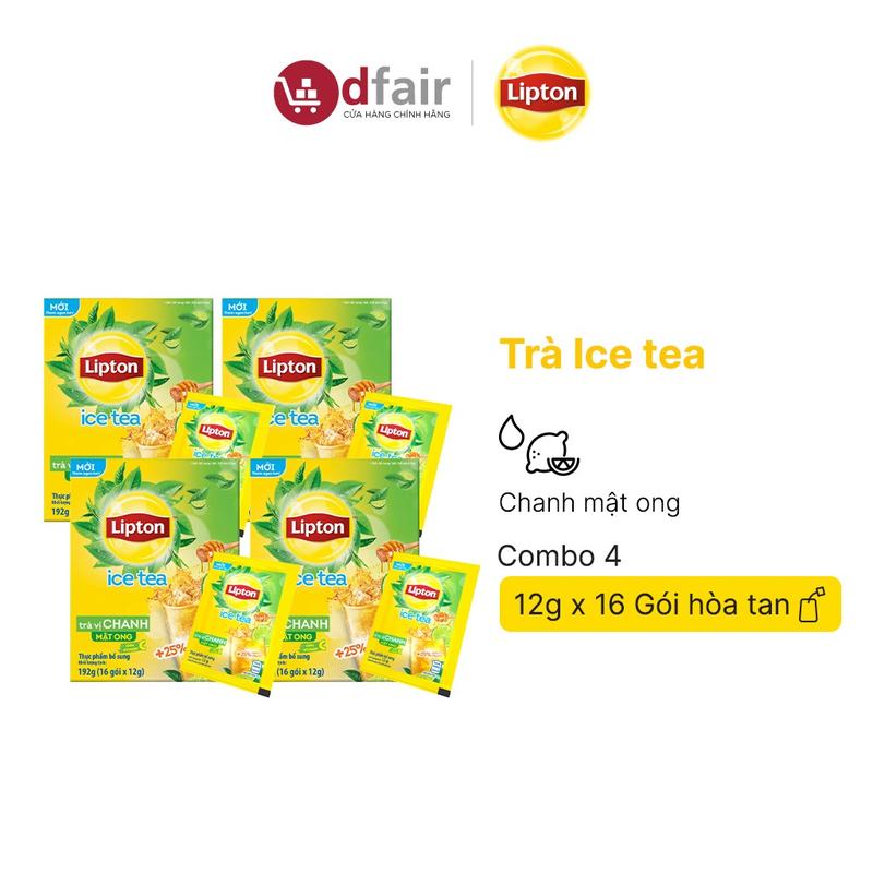 LIPTON Combo 4 hộp Trà Chanh Ice Tea