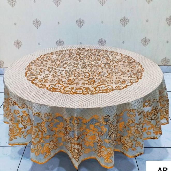 Taplak Meja Makan Bali Motif Eksklusif Diameter 180cm Anti Air 1