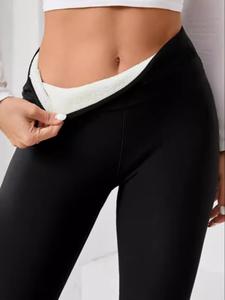 Leggings térmicos con forro de vellón para mujer, pantalones cálidos de cintura alta para invierno, ropa de correr anti-frío, cómodos y ajustados para el clima frío