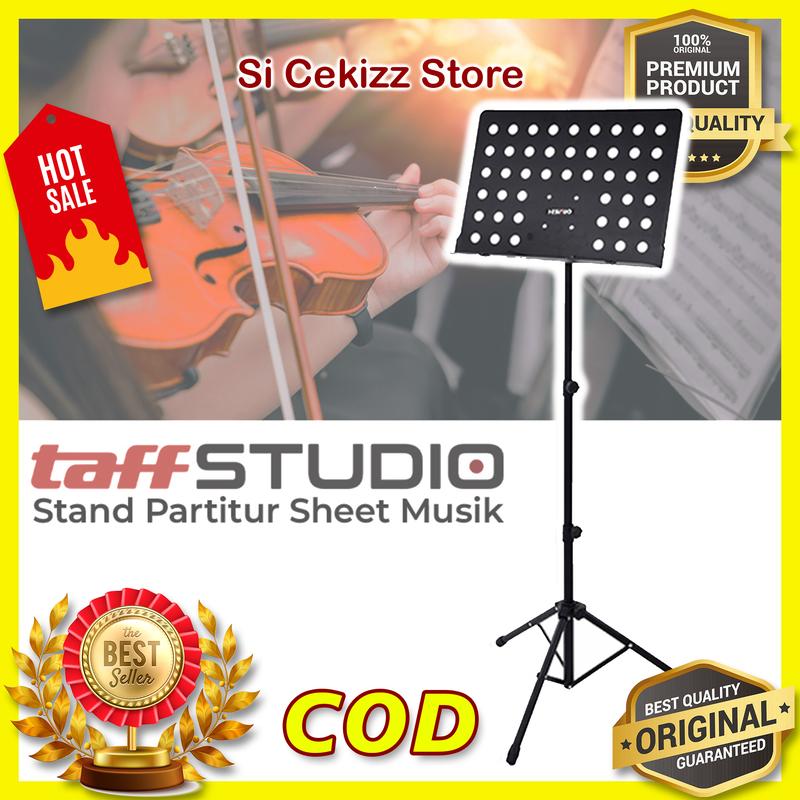TaffSTUDIO Stand Partitur Musik Portable Folding Music Sheet Orchestra - P06HC Black – ORI PREMIUM 2