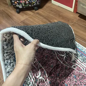 (FIORI) Sajadah Kubah Estetik Sajadah Tebal Premium Muslim Turki Motif Hitam Rumbai Bulu Putih Umroh sajadah  kubah Haji Lembut