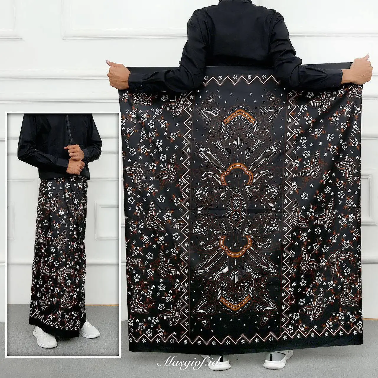 Masgiof.id Sarung Dewasa Batik Gus Iqdam Motif Kekinian Pria Wanita Santri Hitam Bahan Premium Katunmicro Desain Modern Trendi Cocok Untuk Pria Dewasa Dan Santri
