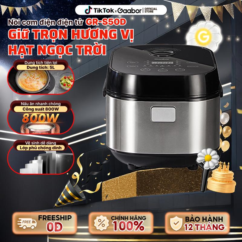  Gaabor | Nồi cơm điện điện tử thông minh Gaabor GR-S50D dung tích lớn 5 lít lòng nồi 1.8 lít dùng cho 4 người 13 chế độ nấu và hẹn giờ chống dính cao cấp Nấu Cơm Cooker Nấu Ăn nồi cơm mini noicom caotan 
