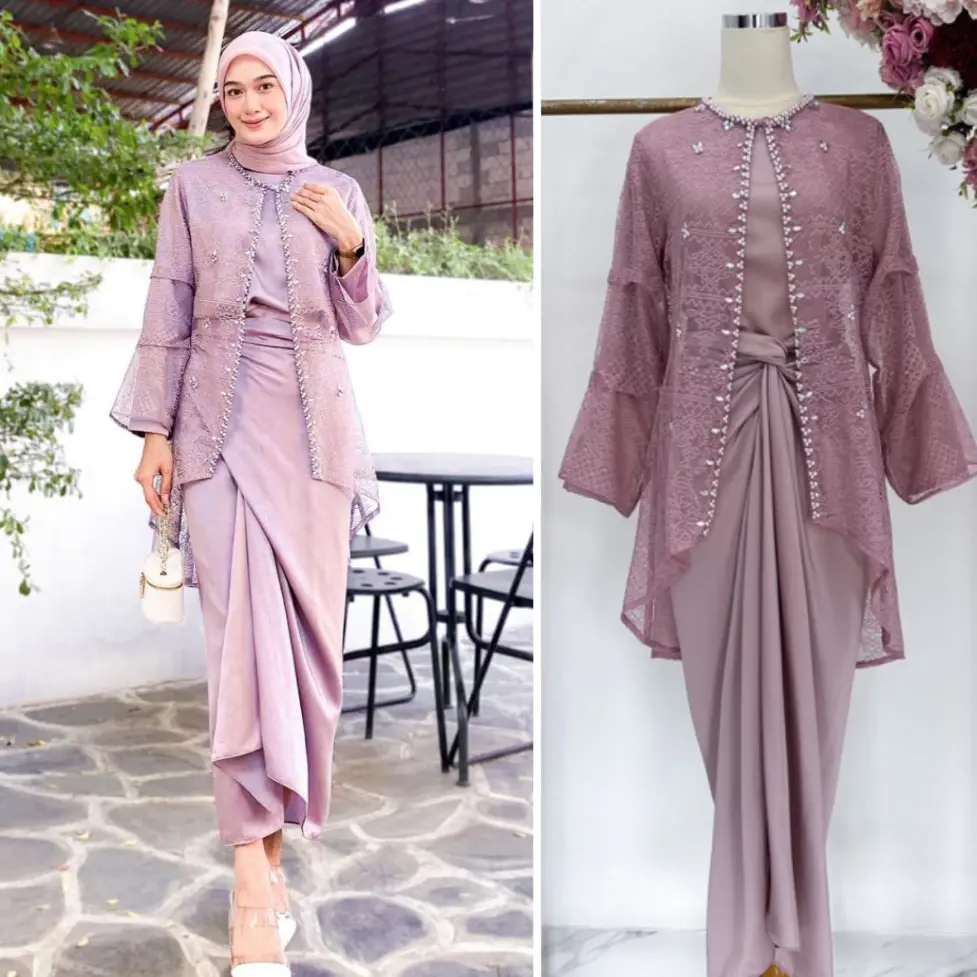 Termurah Oneset Jemma Clarisa Outfit Bahan Maxmara Kombinasi Outer Kondangan Set Rok Lilit Inner Outer OOTD Remaja Dewasa Kekinian Bridesmaid Fashion Wanita Claudia Busana Ready Jumbo Bayar di Tempat Cod