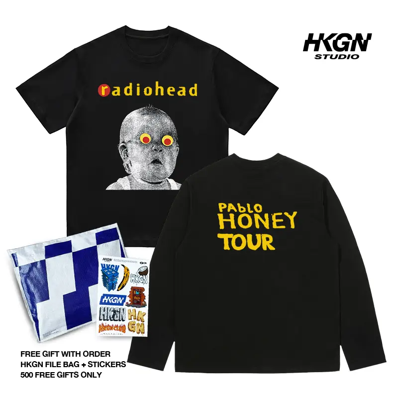 HKGN Heavyweight Tshirt 230g16s Pablo Honey Tour Tshirt  Kaos Band Kaos Katun Combed Unisex Couple