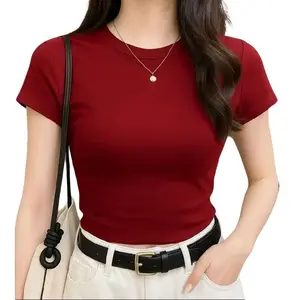 CROP TOP WANITA kaos Crop top- Atasan Crop Top Wanita Korea Style Simple Fit Body Bahan RIB COTTON PREMIUM IMPORT Ukuran M L XL Pola Polos Warna Dasar