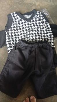 Product Review of Setelan celana pendek baju anak vest houndstooth bw 3 bulan - 10 tahun from y**💗 1