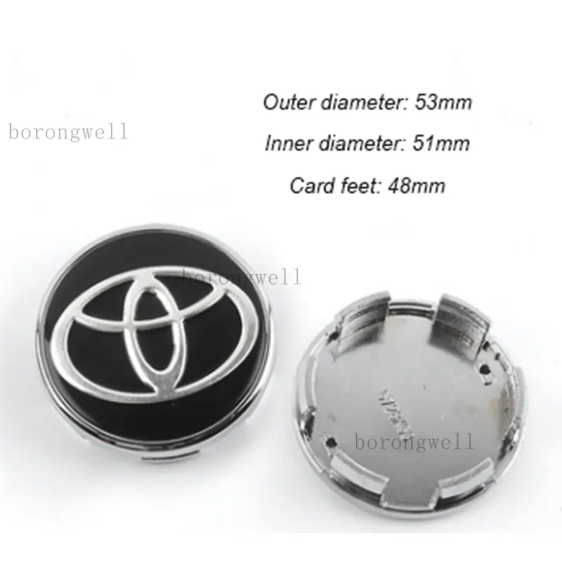 4 pieces of 53mm car wheel covers suitable for Toyota 2020-2021 Vios/ New Yaris L/ Wigo Original wheel