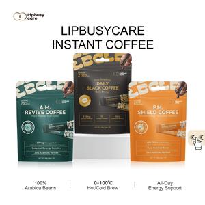 LIPBUSYCARE 3-in-1 Coffee Set (10x3g Sachets) : AM Energy + PM Shield + Pure Black | 3s Dissolve, Plant Power & Probiotics​