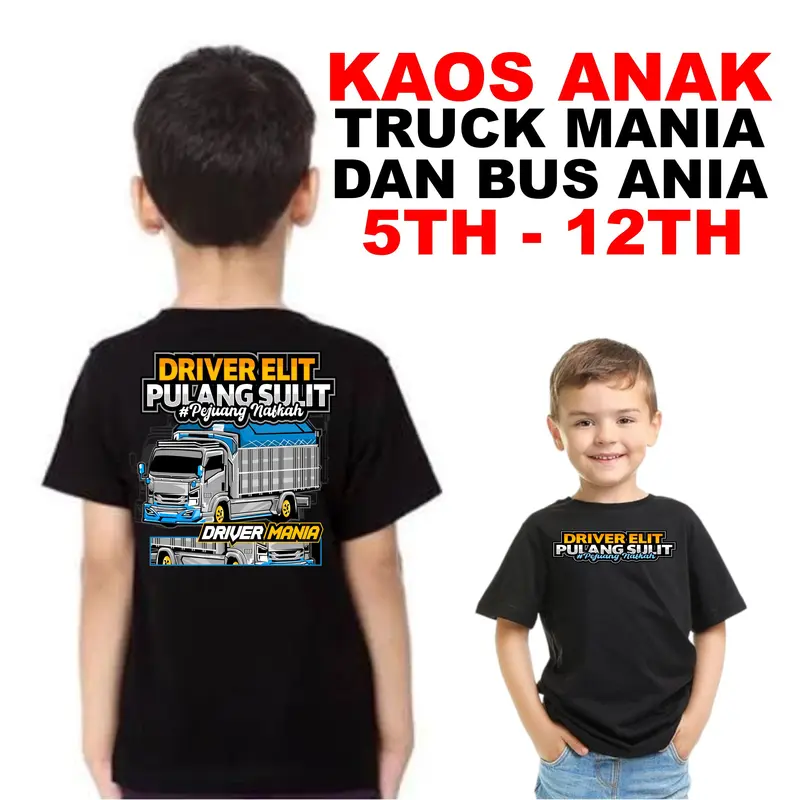 KAOS ANAK DRIVER ELIT T-SHIRT KIDS VIRAL TRUCK MANIA BUS MANIA VIRAL TERBARU KAOS KATA KATA KEREN 2