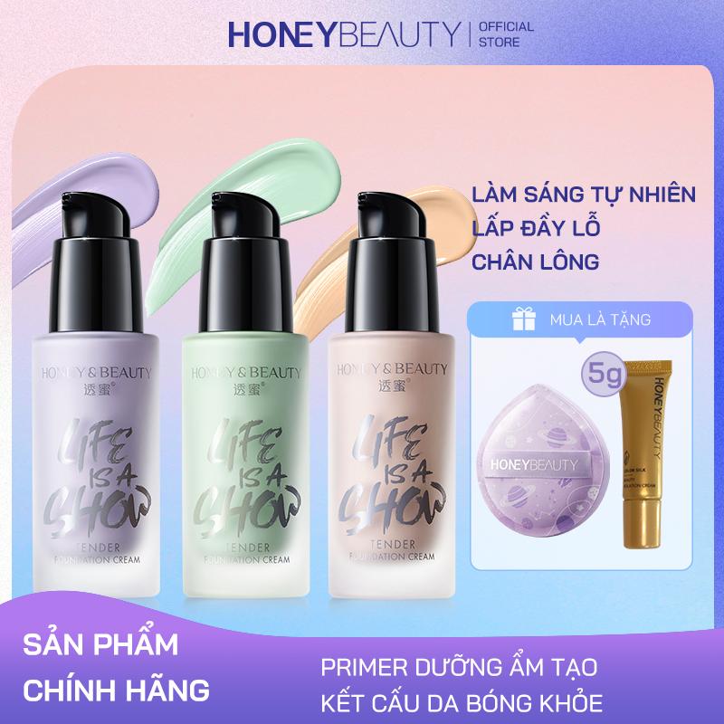 Kem Lót Trang Điểm Mặt, HONEY BEAUTY, Kem Lót Khuôn, Lâu Trôi, Làm Sáng, Che Khuyết Điểm, 30g