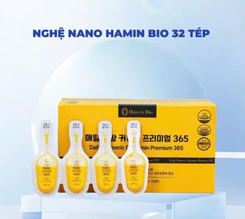 Combo 2 hộp Tinh chất Nghệ Nano Hạnh Xuka Curcumin Hamin Bio 365 Premium hộp 32 tép Hàn Quốc