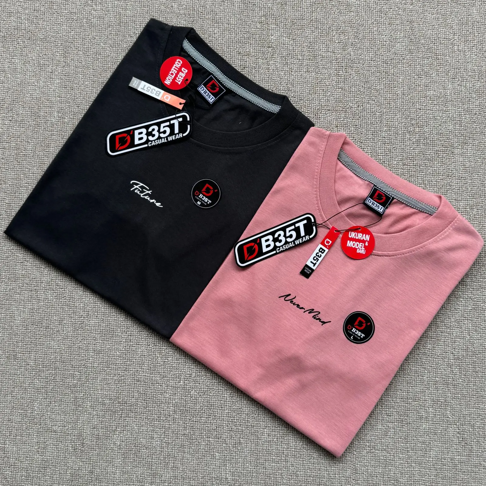 PAKET 2PCS 50RIBU KAOS DISTRO MOTIF SIMPEL BAHAN SEMI KATUN 24S MIX BRAND