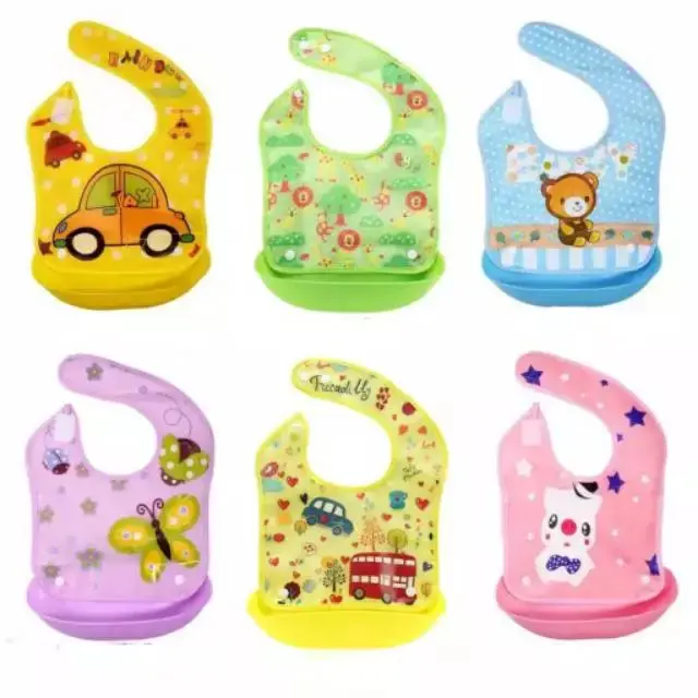 Bibs MPASI silikon bayi waterproof slabber bib makan bayi anti air celemek makan MPASI bayi apron makan silicone bayi 6