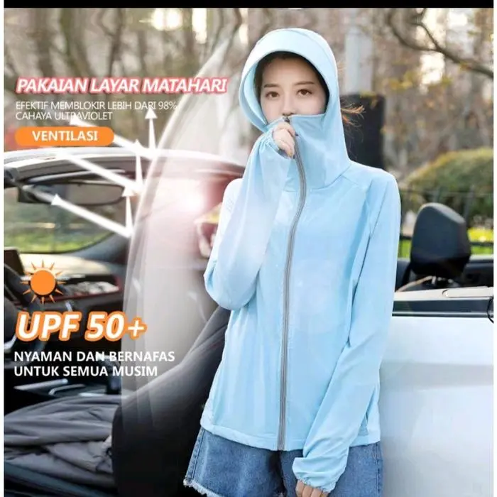 Jaket matahari IMPORT / Hoodie Pelindung UV Anti Air Anti Matahari / Jaket Anti UV / Jaket Parasut / Jacket Anti Panas / Jaket anti Panas SH JK02 1