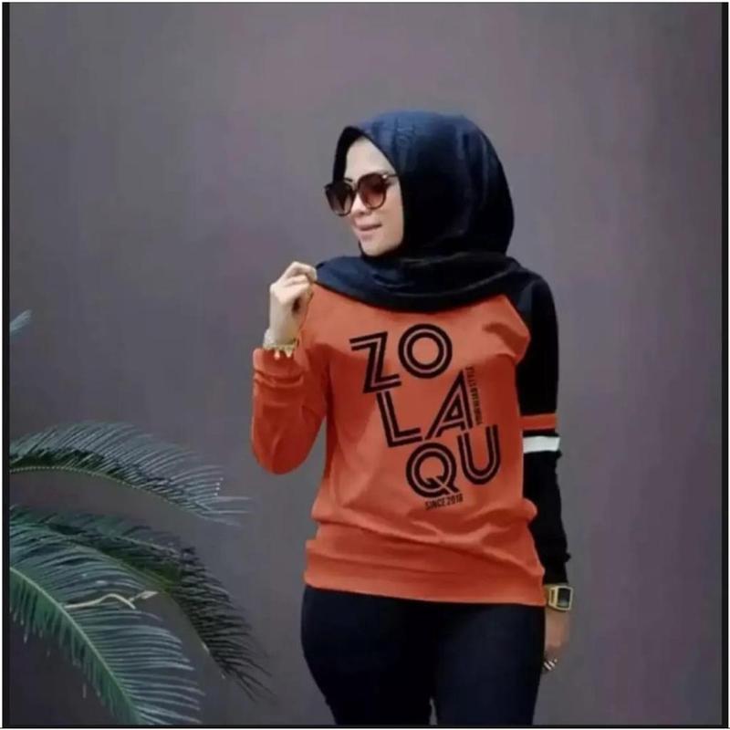 KAOS LENGAN PANJANG ZOLAQU KAOS HIJAB PANJANG M - L - XL - XXL BAJU CEWEK ZOZOLAQU KOMBINASI 7