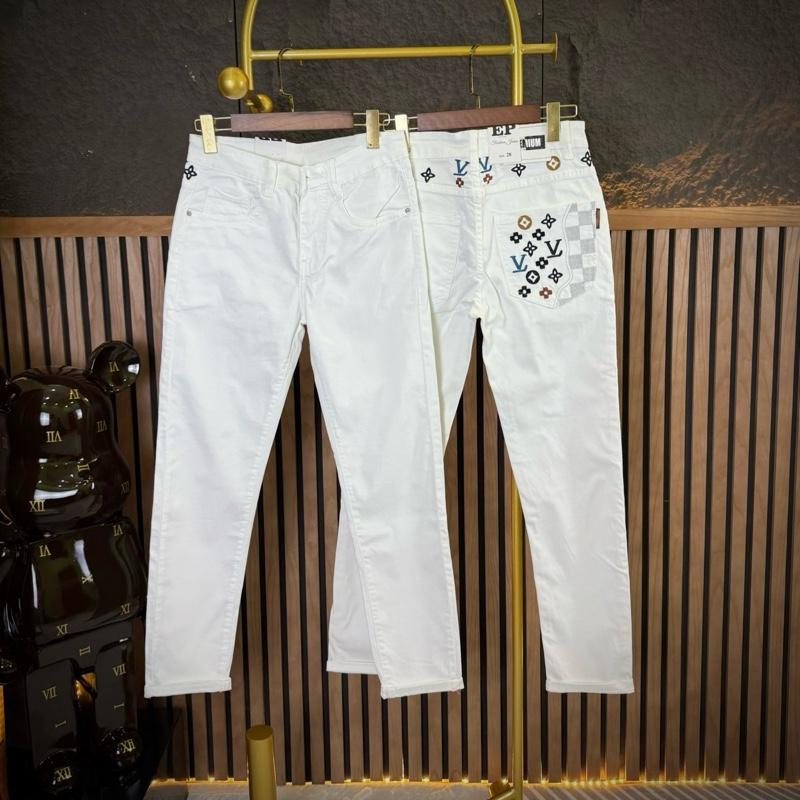 Quần jean nam dài trắng, chất co giãn thoải mái, phong cách trẻ trung năng động phối rách kiểu mẫu mới cao cấp Menswear Top Pants Có Túi