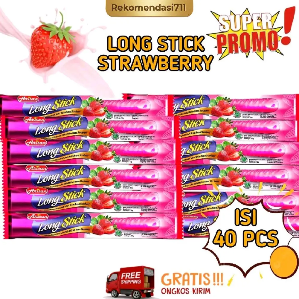 [Paket 40PCS] LONG STICK CHOCOLATE  STROBERI KOPI VANILLA SALUT Bisa COD Food Snack Makanan Cemilan Tanpa Hadiah