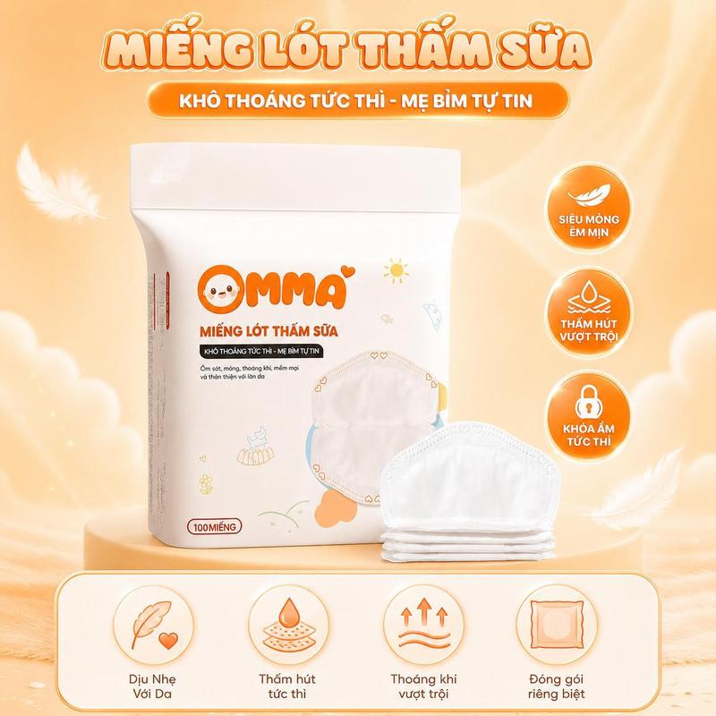 Miếng Lót Thấm Sữa OMMA Bịch 100 miếng 5 lớp thấ