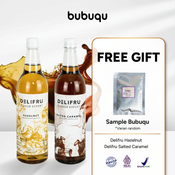 Gambar Paket Bundling Syrup 2L Delifru Sirup Salted Caramel 1L + Hazelnut 1L dari Bubuqu Powder Kota Surabaya Tokopedia
