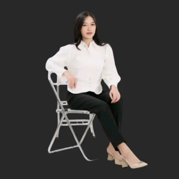 SHINJAU BLOUSE_Halinka Shirt_Kmeja Wanita Basik Linen premium Baju Panjang 1