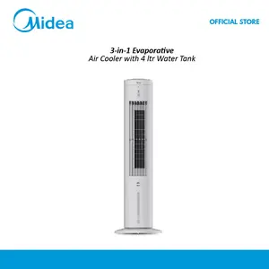 Midea 3-in-1 Evaporative Air Cooler -MAC401R0BPW (40 inch) - Remote and Ionizer Technology - Penyejuk Ruangan Udara Evaporasi Cooling Fan Dengan Ice Pack-FREE ONGKIR JABODETABEK-REMOTE CONTROL