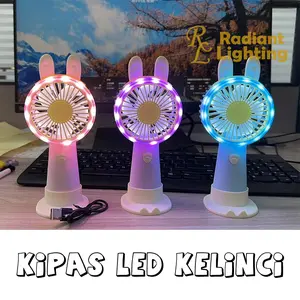 Kipas Angin Genggam Mini Portable LED Model Kelinci
