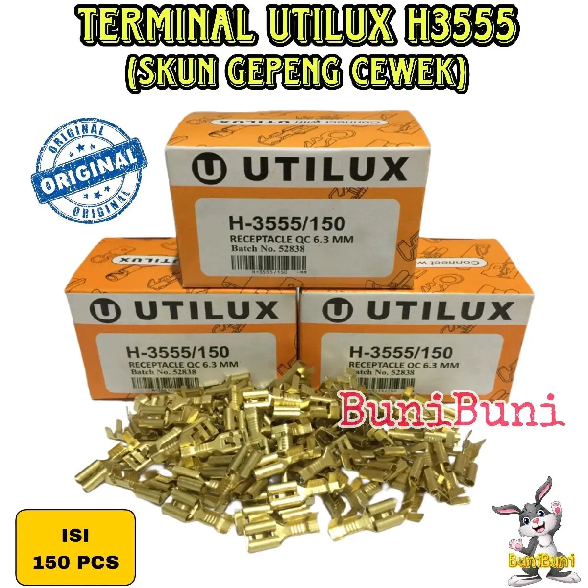 TERMINAL / Skun UTILUX Gepeng Cewek / Terminal Utilux Gepeng Female Cewe Perempuan H3555 Original (ISI 150 PCS)