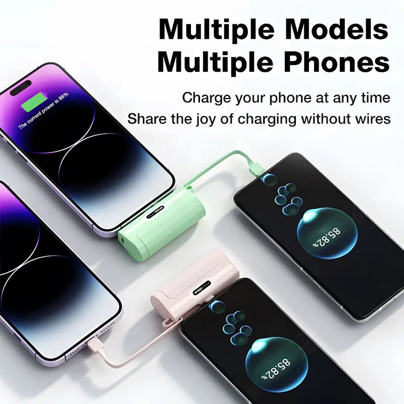 Powerbank HEYCUTE Levantenpawer 5000mAh Mini Fast Charging Support Lightning dan Type C Baterai Ponsel 3
