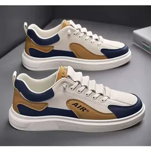Sepatu Sneakers ARAN Collection PRIA Casual Korean Style Cowo AR07 Putih Sport - Hitam, Black Shoes Snekers Kasual