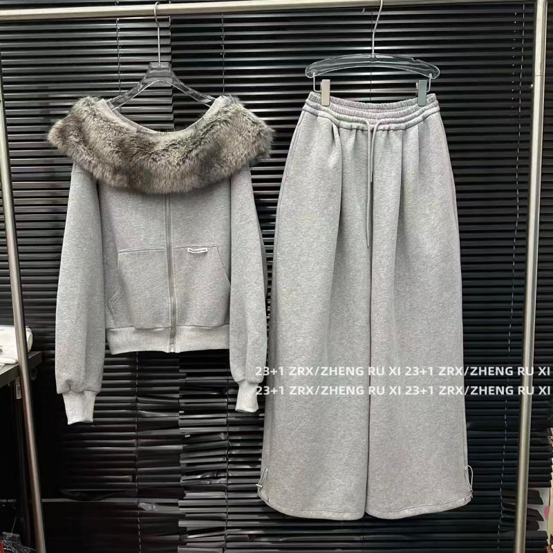  Bộ 2 Món Thiết Kế Độc Đáo Cho Nữ Áo Len Dáng Rộng Có Cổ Lông Trễ Vai Có Thể Tháo Rời 15168 