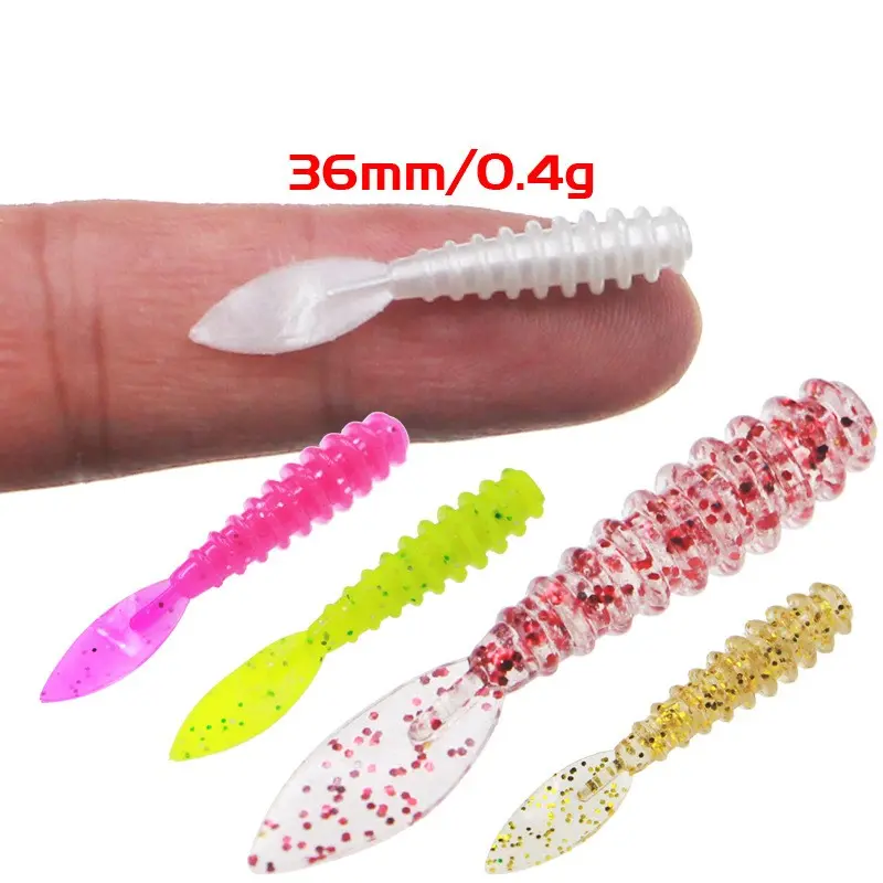 FTK Fishing Lures 36mm/0.4g UV Rockfishing Swimbait Jigging Baits Soft Worm Saltwater Jig Head Lure for Bass Fishing