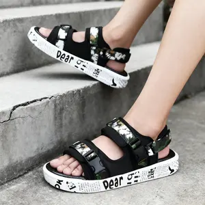 Sandal Velcro Anti Slip Sendal Gunung Unisex Flip Flop Adjustable Size 39-44 Karet Pvc Premium Travelling Outdoor