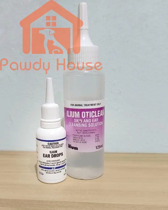 Pets Dog Cat  ILIUM EAR DROPS 20ML Oticlean Skin & Ear Cleaner 125ML Ear Infection Ear Mites Fungus Yeast Infection