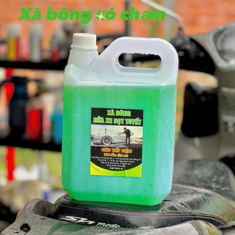 Can xà bông rửa xe bọt tuyết có chạm hương táo độ wax bóng dàn áo đậm đặc rửa xe đến 100 lần tặng bao tay long cừu