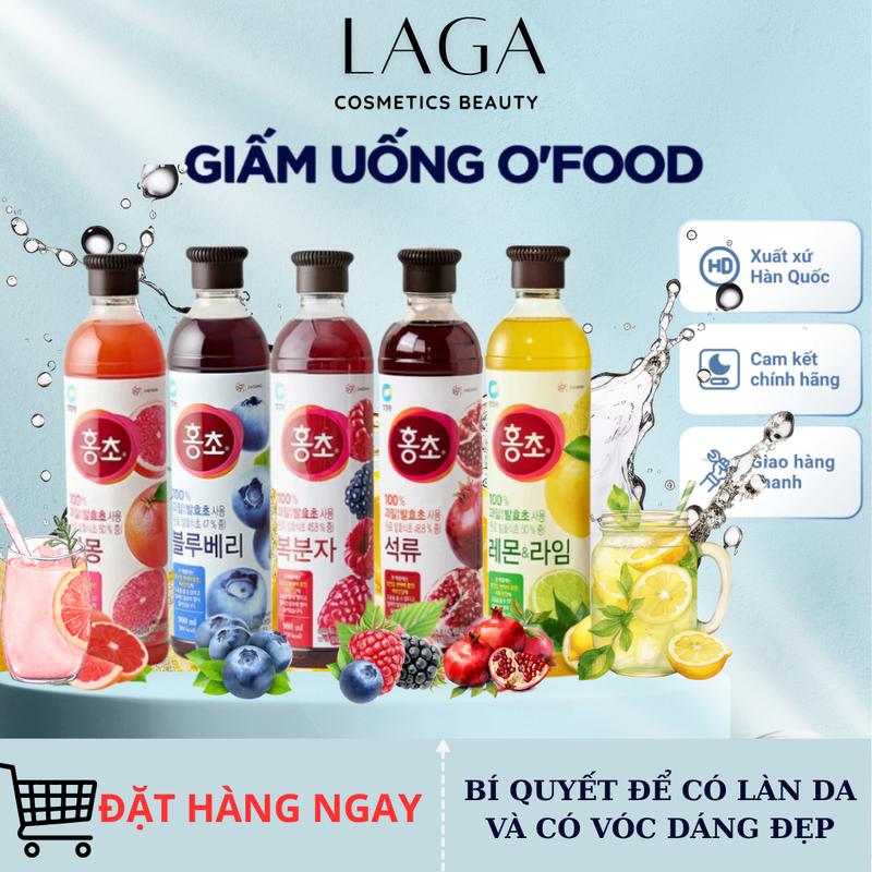  O'food Giấm Lựu Đỏ 900ML Chính Hãng Hàn Quốc Thơm Ngon Dễ Uống Giấm Chanh Bưởi Việt Quất Ofood Hongcho Daesang 