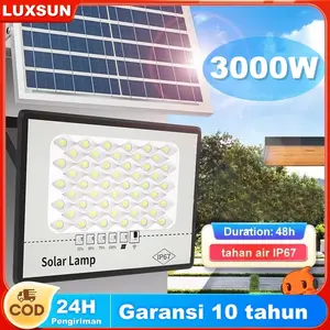 3000W Lampu Tenaga Surya Lampu Solar Panel Lampu Solar Cell Lampu Sorot Outdoor Lampu Sorot Solar Cell Super Terang Sorot Surya Lampu Jalan 0 Biaya Listrik Sepanjang Tahun Kontrol Cahaya Cerdas Tahan air IP67 Garansi 10 tahun Bohlam sensor gerakan cerdas