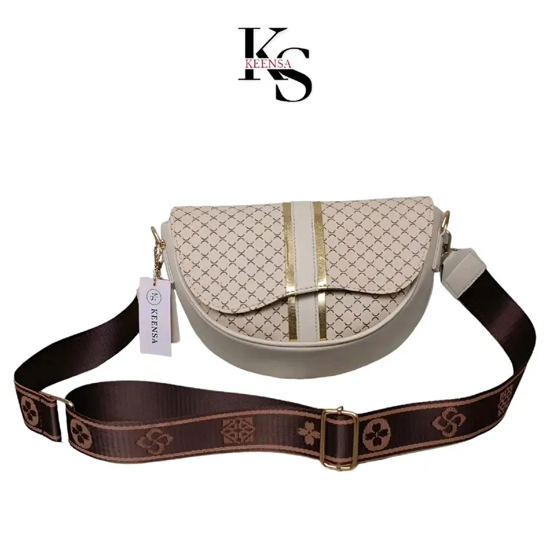 [BELI LOKAL] KEENSA Tas Selempang Wanita Dhenissa Bahan PVC Motif Silang Kulit tas tote bag whits tas selempang & bahu 2